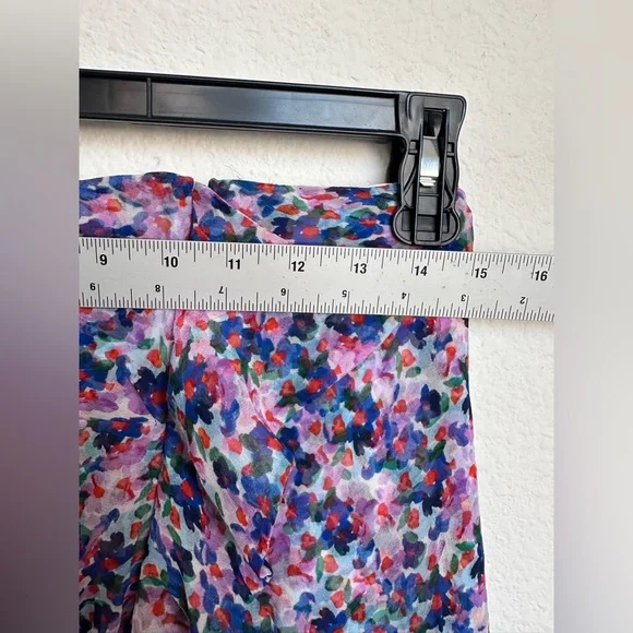 Veronica Beard Spencer Floral Silk Chiffon Ruched Tiered Mini Skirt Size 4 - Picture 11 of 11